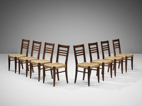 Adrien Audoux & Frida Minet Set of Eight Dining Chairs in Braided Hemp