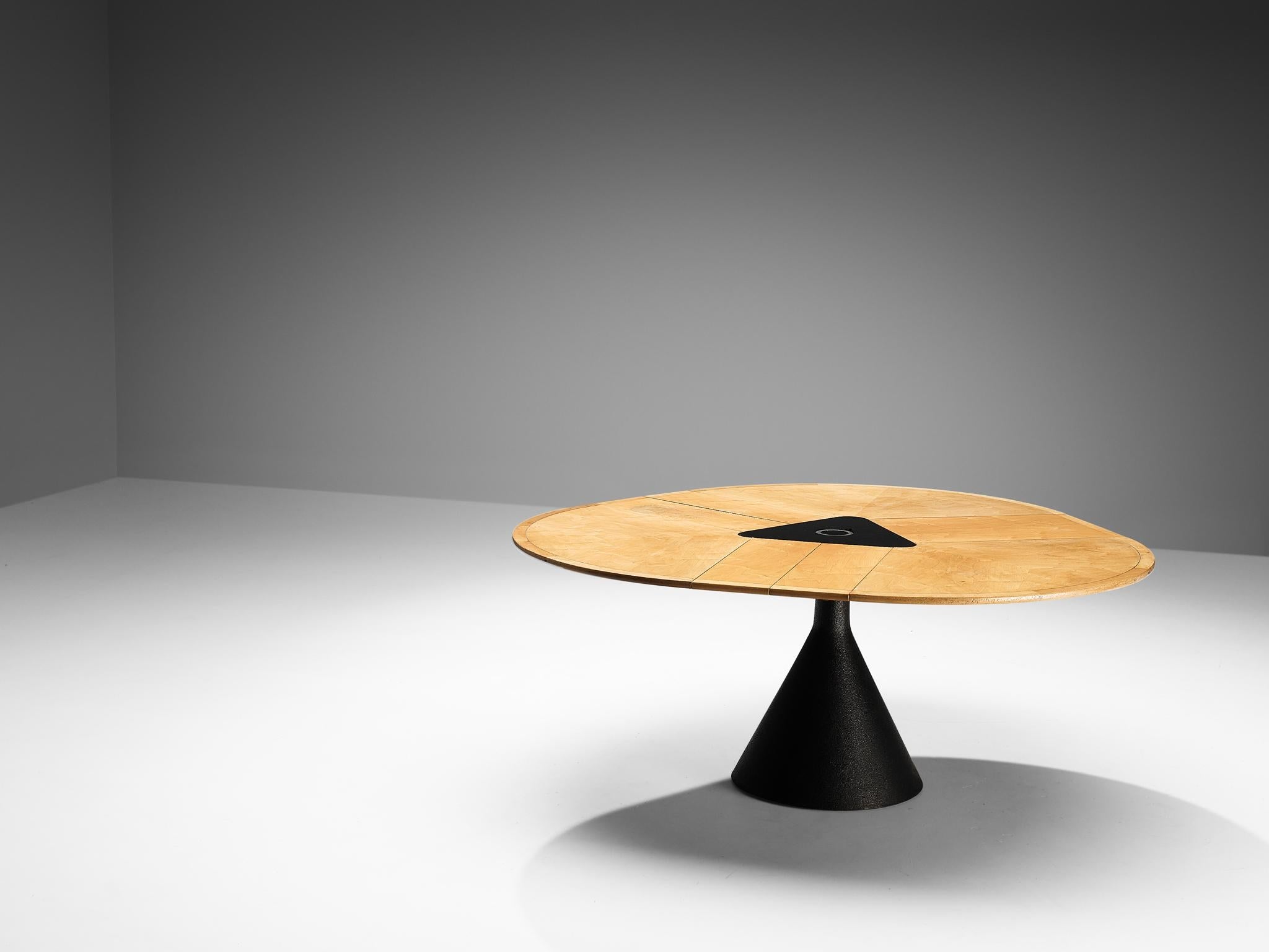 Francesco Fois for Bernini 'Click' Dining Table in Maple and Metal