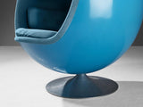 Thor Larsen for Torlan Staffanstorp 'Ovalia' Egg Chair in Blue Fiberglass