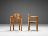 Rainer Daumiller Pair of Armchairs with Detailed Backs in Pine