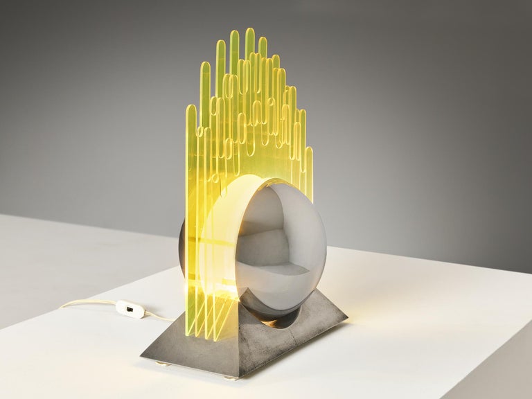 Gae Aulenti Table Lamp in Plexiglass and Metal