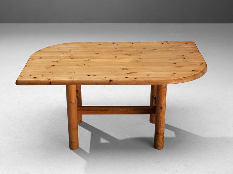 Danish Dining Table with Leaf Shaped Top in Pine