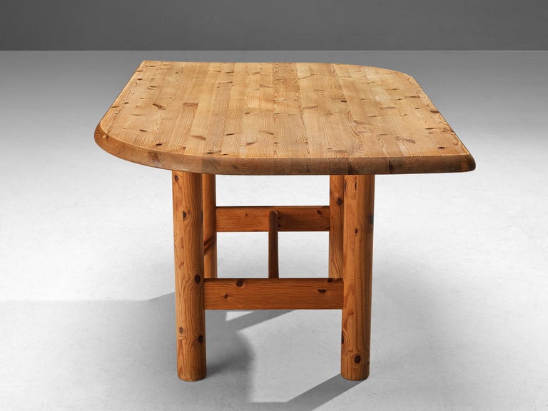 Danish Dining Table with Leaf Shaped Top in Pine