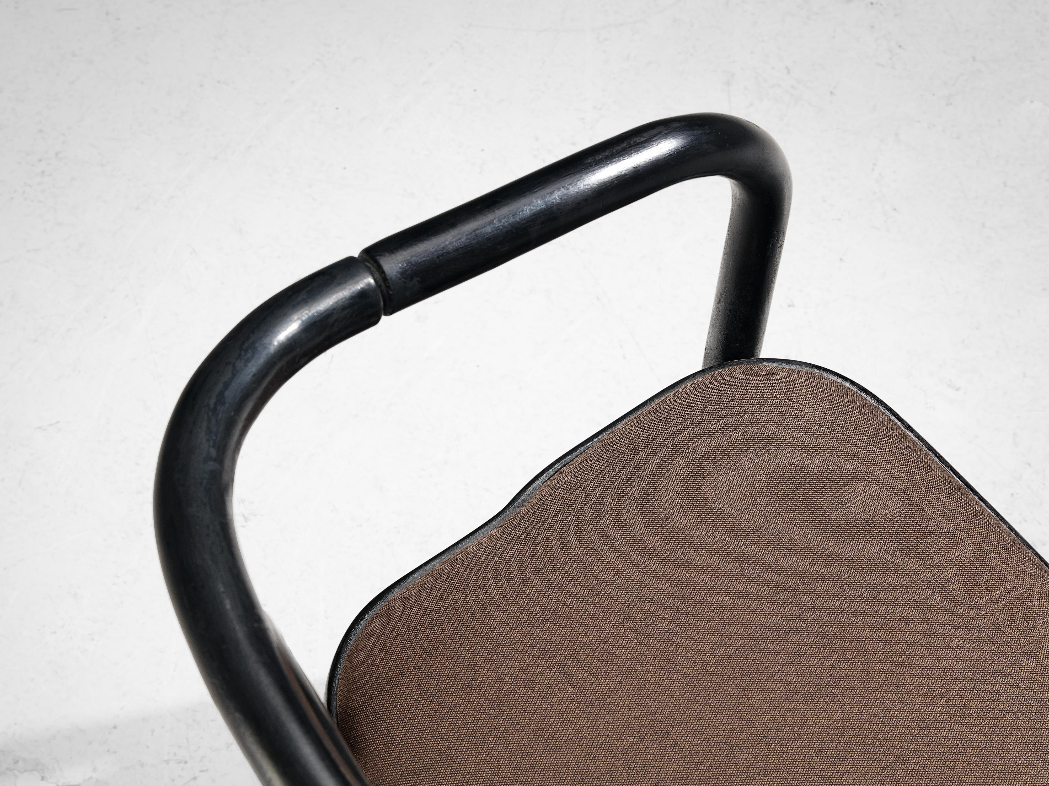 Antonin Suman for TON Armchairs in Black Lacquered Wood