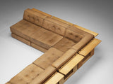 Asko Modular Sofa in Brown Leather and Birch