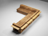 Asko Modular Sofa in Brown Leather and Birch