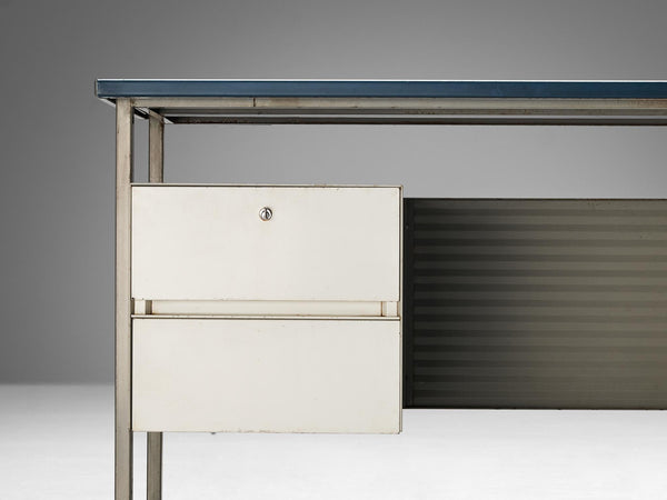 André Cordemeyer for Gispen Desk in Steel with Blue Top