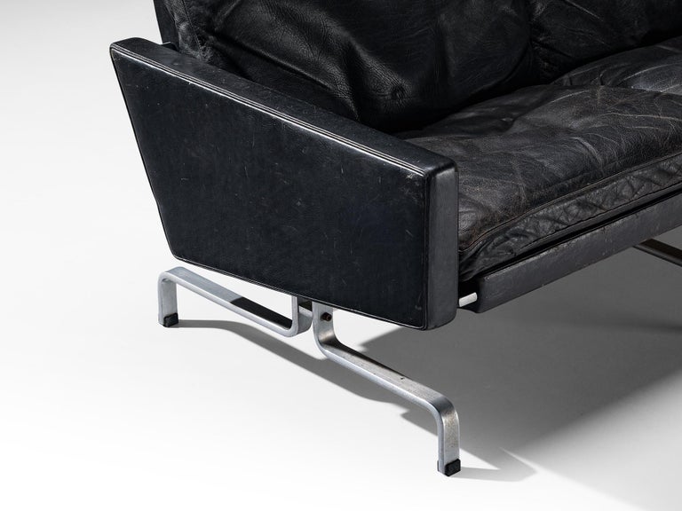 Poul Kjaerholm 'PK31' Sofa in Black Leather