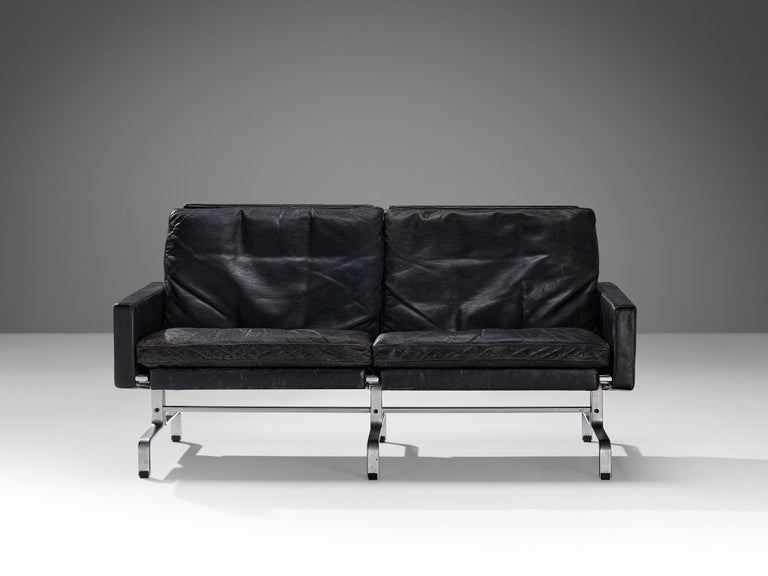 Poul Kjaerholm 'PK31' Sofa in Black Leather