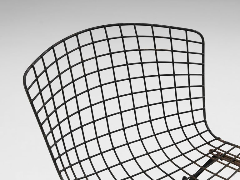 Harry Bertoia for Knoll Outdoor 'Side Chair' in Black Coated Steel