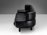 Gianfranco Frattini for Cassina 'Bull' Sofa in Black Leather