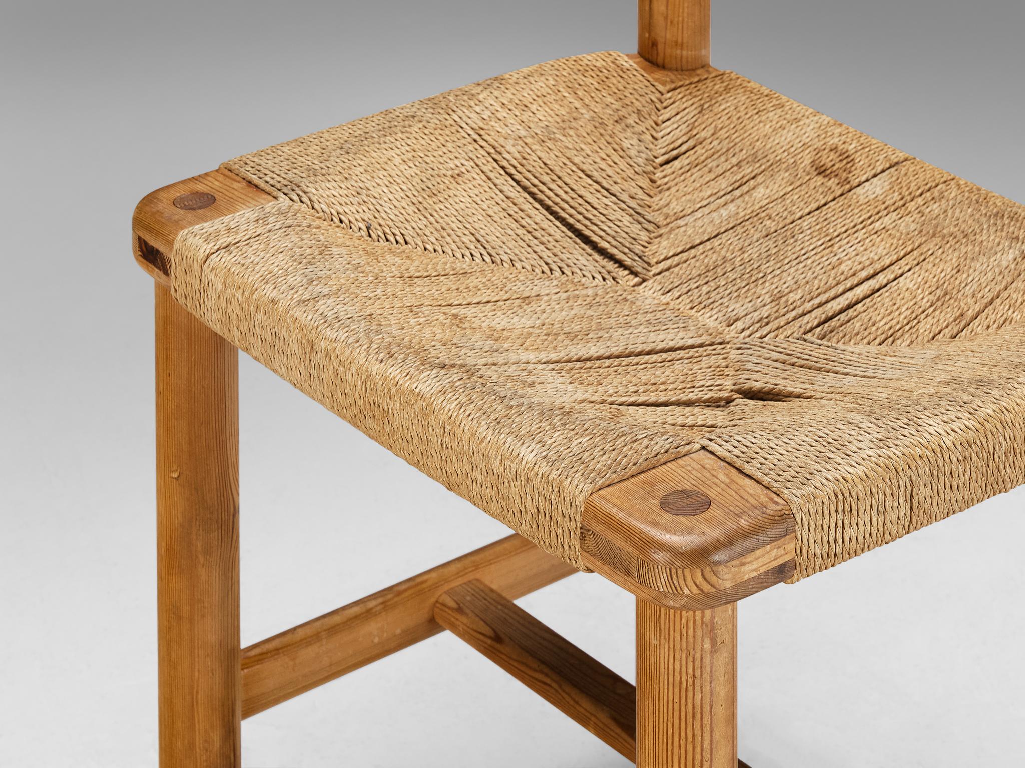 Rainer Daumiller Dining Chair in Pine and Papercord