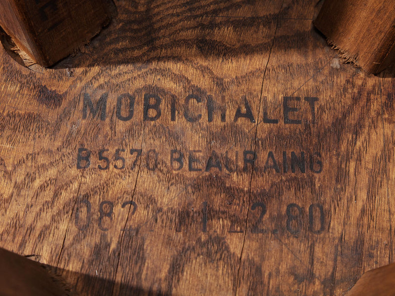 Mobichalet Set of Five Brutalist Wooden High Stools