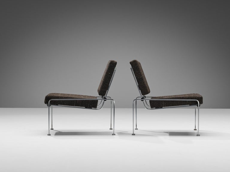 Modern Sleek Easy Chairs in Chrome-Plated Steel
