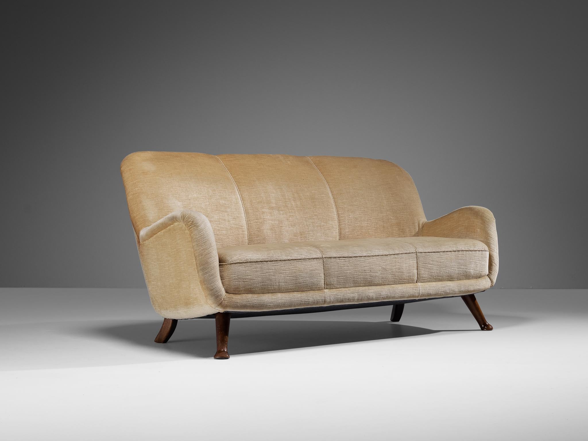 Berga Mobler Sofa in Beige Wool Upholstery