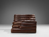Ubald Klug for De Sede Pair of 'Terrazza' Landscapes in Dark Brown Leather