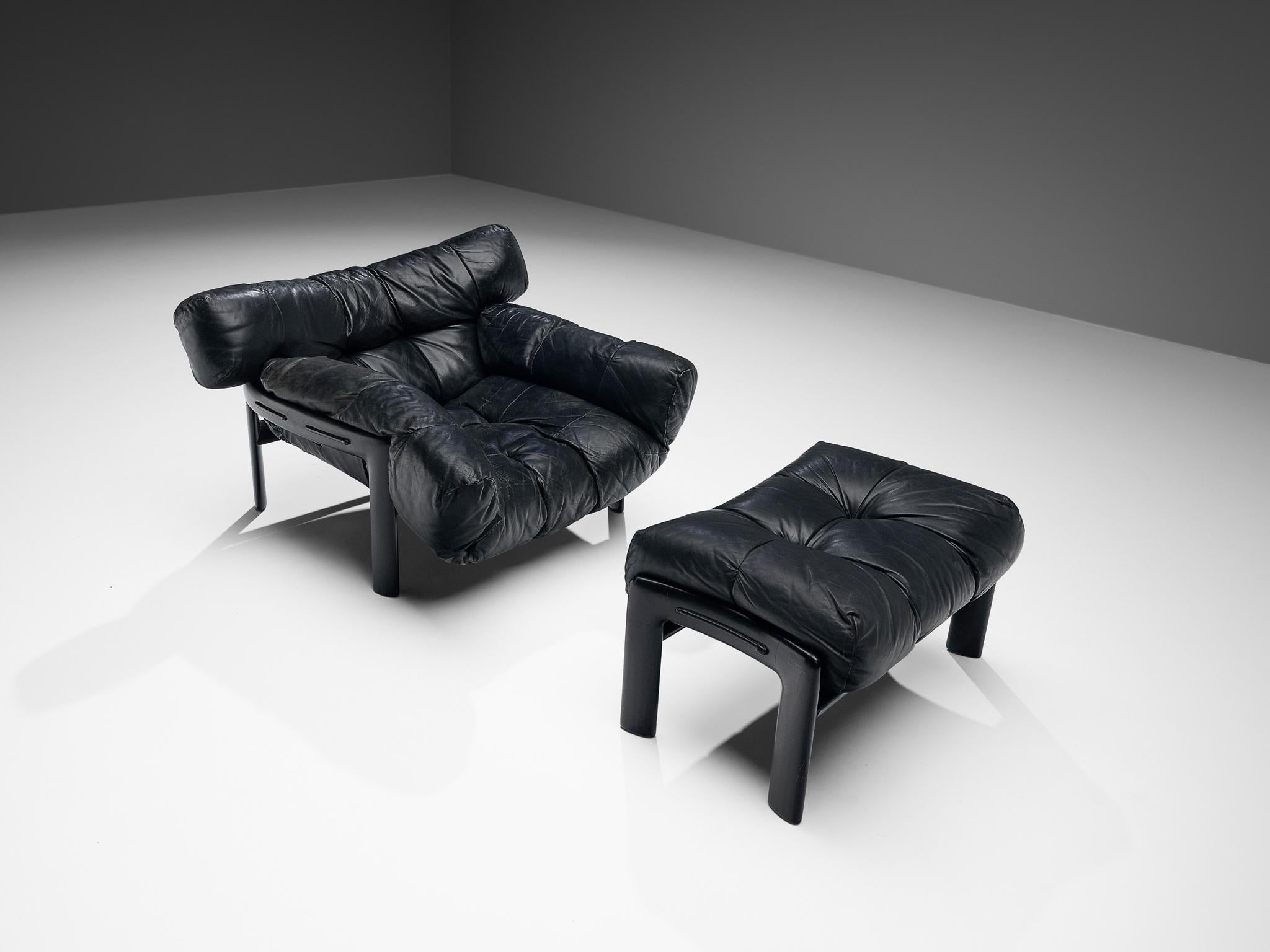 Angelo Mangiarotti & Chiara Pampo 'Légère' Lounge Chairs with Ottoman