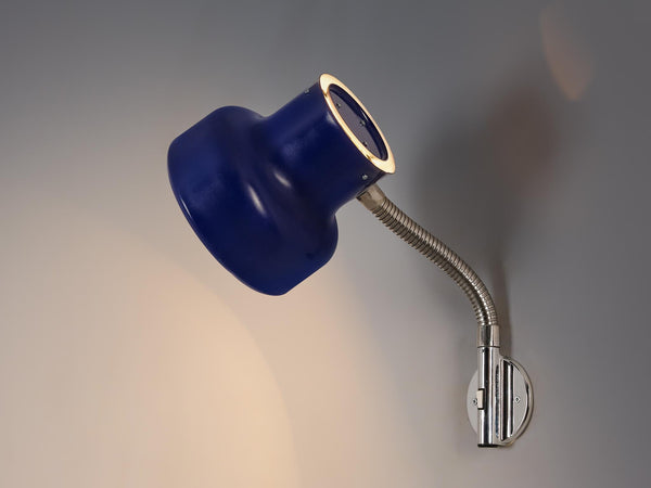 Anders Pehrson for Ateljé Lyktan 'Bumling' Wall Light with Blue Shade