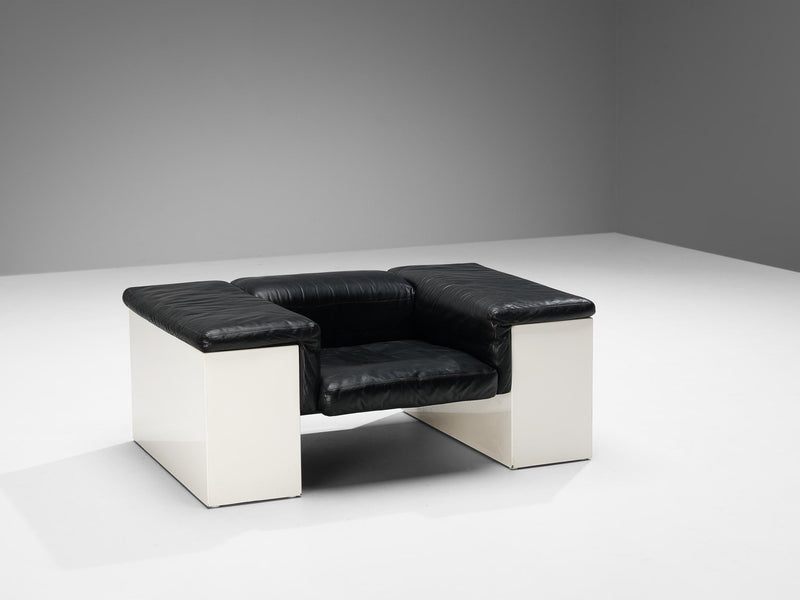 Cini Boeri for Knoll 'Brigadiere' Living Room Set in Black Leather