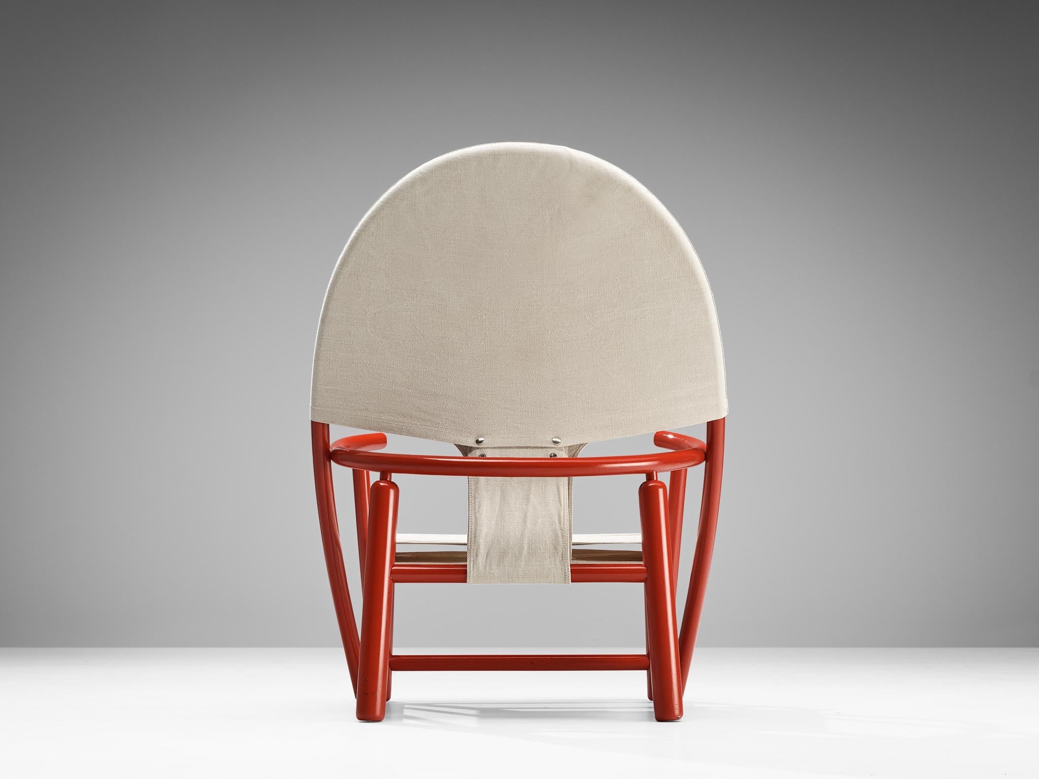 Werther Toffoloni & Piero Palange Pair of ‘Hoop’ Red Chairs in Canvas