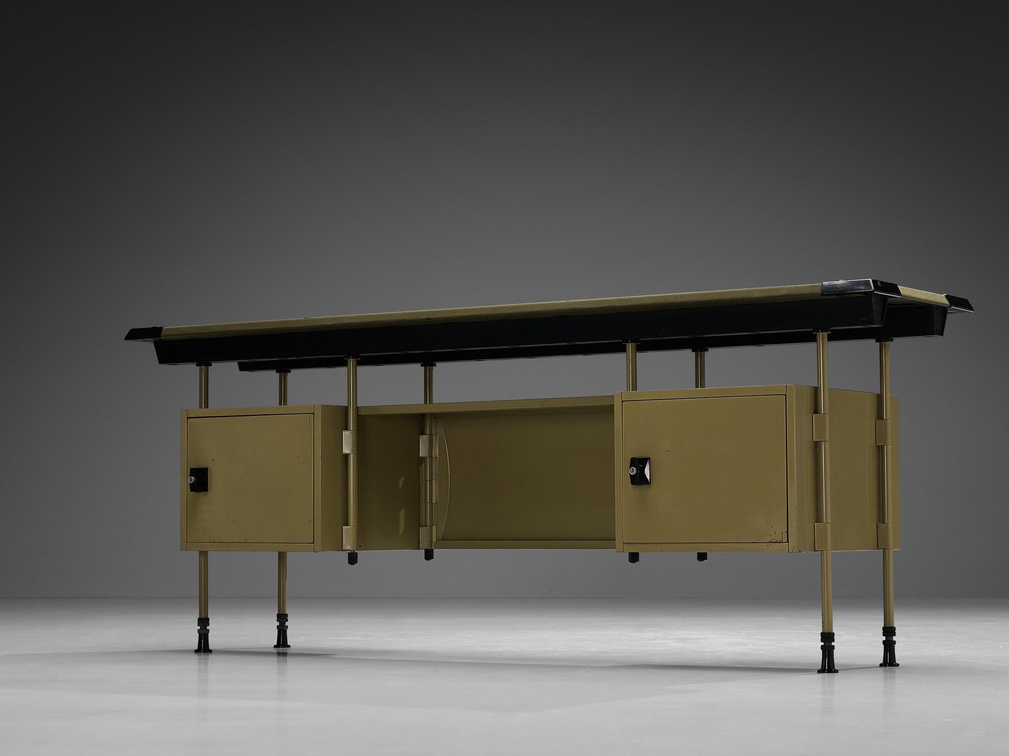 Studio BBPR for Olivetti 'Spazio' Sideboard in Yellow Coated Steel