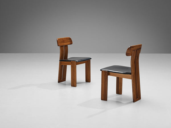 Mario Marenco for Mobil Girgi Set of Eight Dining Chairs in Walnut