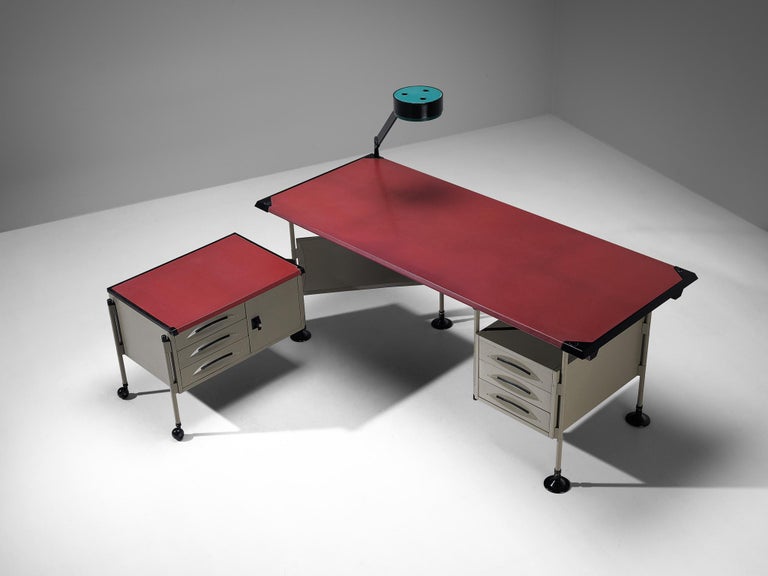 Studio BBPR for Olivetti 'Spazio' Corner Desk with Original Lamp