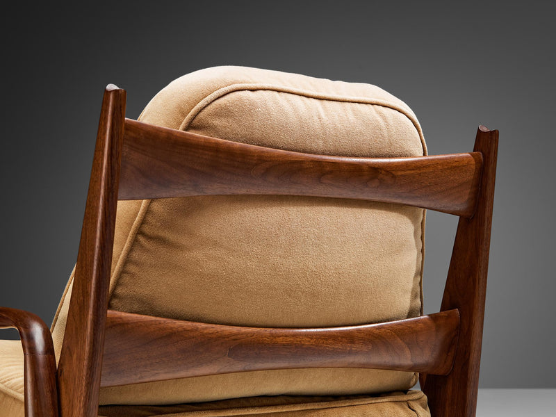Phillip Lloyd Powell Pair of 'New Hope' Lounge Chairs in American Walnut