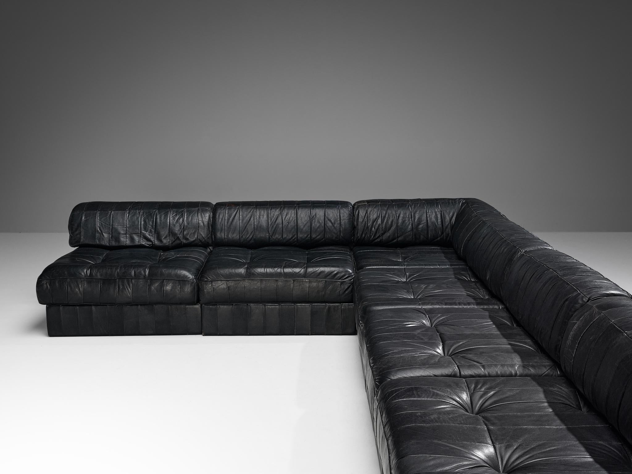 De Sede Ds 88 Modular Sofa In Black Leather