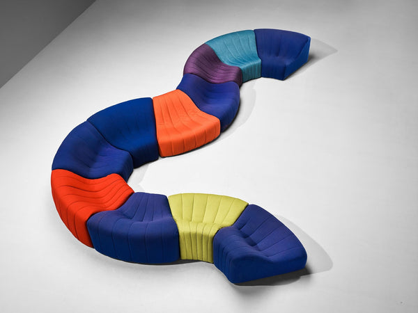 Kwok Hoi Chan for Steiner 'Chromatic' Large Multicolored Modular Sofa