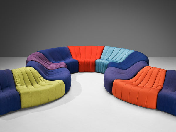 Kwok Hoi Chan for Steiner 'Chromatic' Large Multicolored Modular Sofa