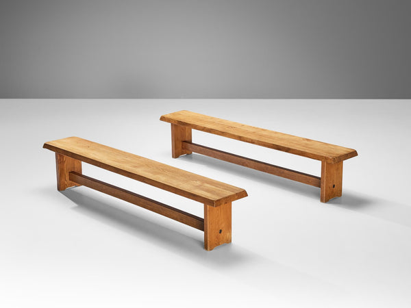 Early Pierre Chapo Benches S14D in Solid Elm