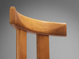 Luigi Vaghi for Former Set of Six Dining Chairs in Walnut & Red Upholstery