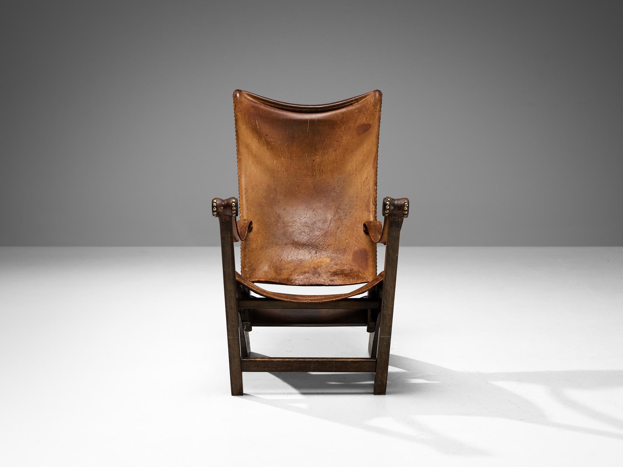 Mogens Voltelen 'Copenhagen' Lounge Chair in Patinated Leather
