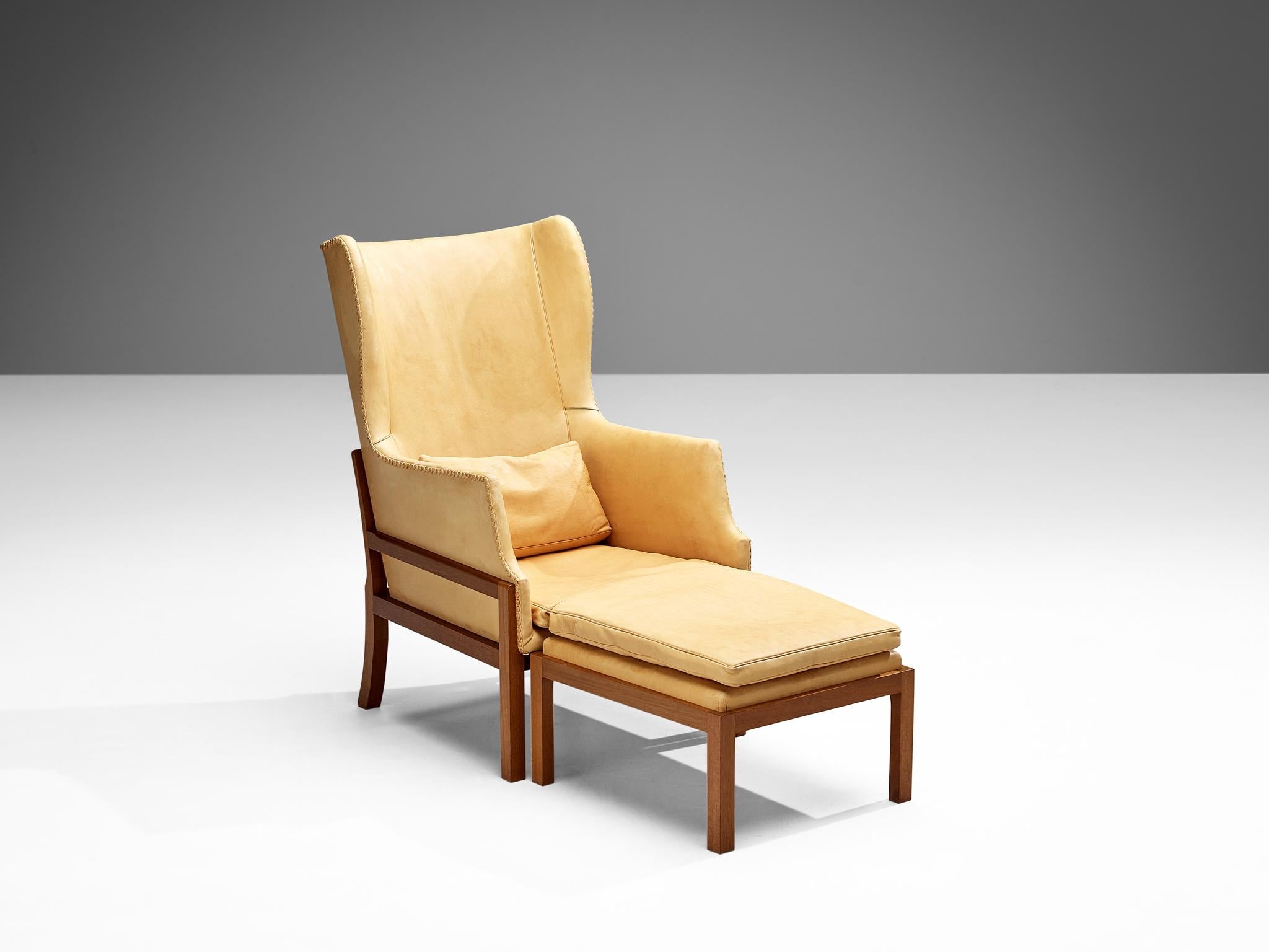 Mogens Koch for Ivan Schlechter 'Fireside' Wingback Chair with Otto