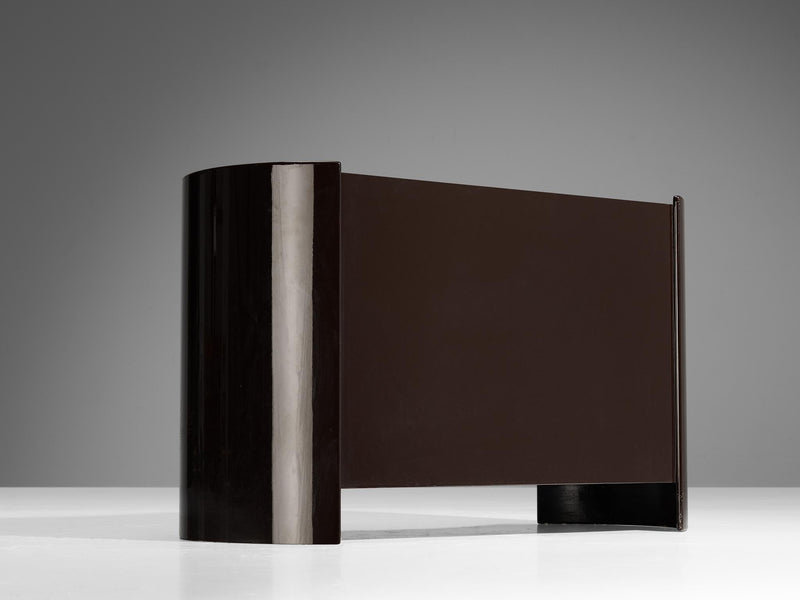 Curved Italian 'Aiace' Chest of Drawers in Black Lacquered Wood by Benatti