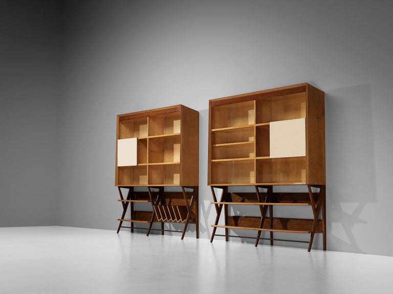 Gustavo & Vito Latis Wall Units in Maple and Walnut