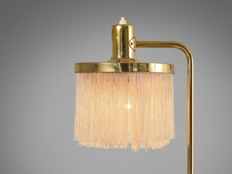 Hans-Agne Jakobsson Pair of 'Fringe' Table Lamps in Brass and Silk