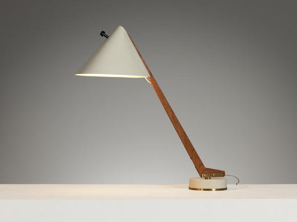 Hans-Agne Jakobsson 'B54' Desk Lamp in Teak and Aluminum