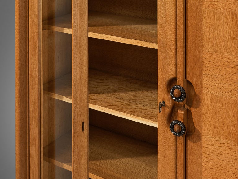 Guillerme & Chambron Highboard in Oak with Ceramic Handles