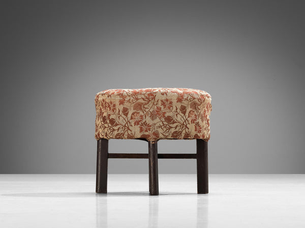 Jindrich Halabala Stool in Decorative Upholstery