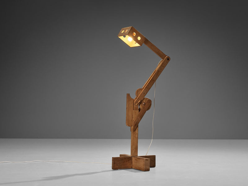 Rare Pietro Cascella ‘Pinocchio’ Floor Lamp in Chestnut