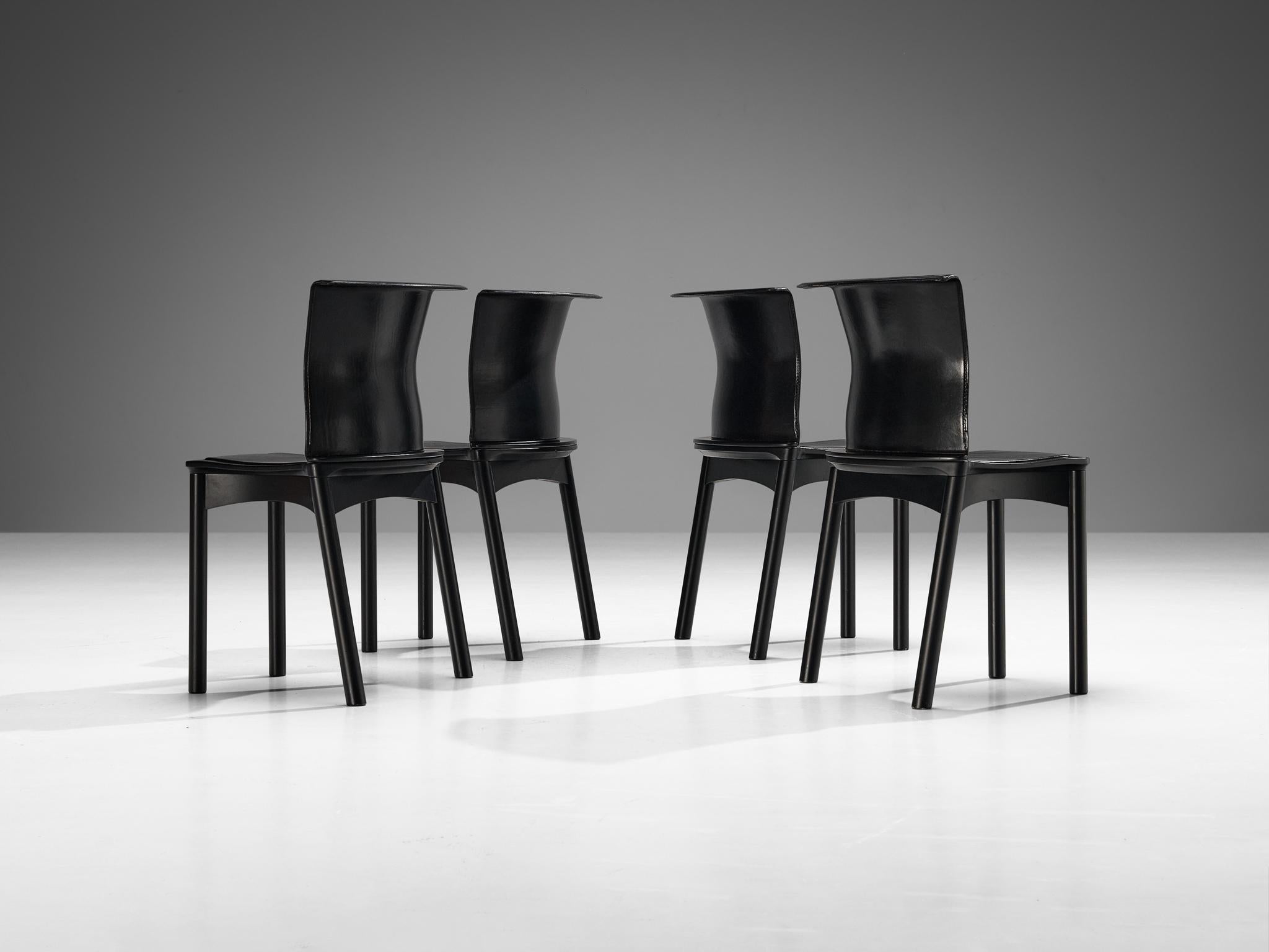 Francesco Binfaré for Cassina Set of Four 'Hock' Dining Chairs in Black