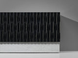 Sophisticated Brutalist Sideboard in Marble and Black Lacquered Oak