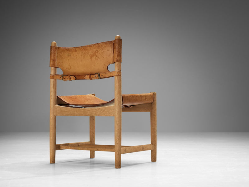 Børge Mogensen for Fredericia Set of Six Armchairs in Oak & Cognac Leather
