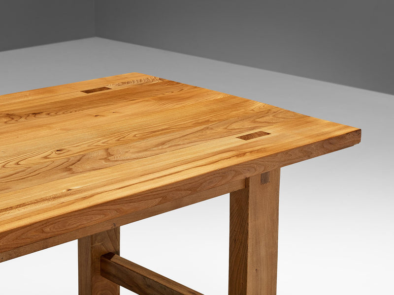 Maison Regain Table with Pair of Benches in Solid Elm