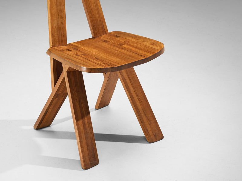 Pierre Chapo Pair of 'S45' Chairs in Elm