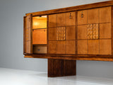 Italian Art Deco Sideboard with Grissinato Base and Graphical Front