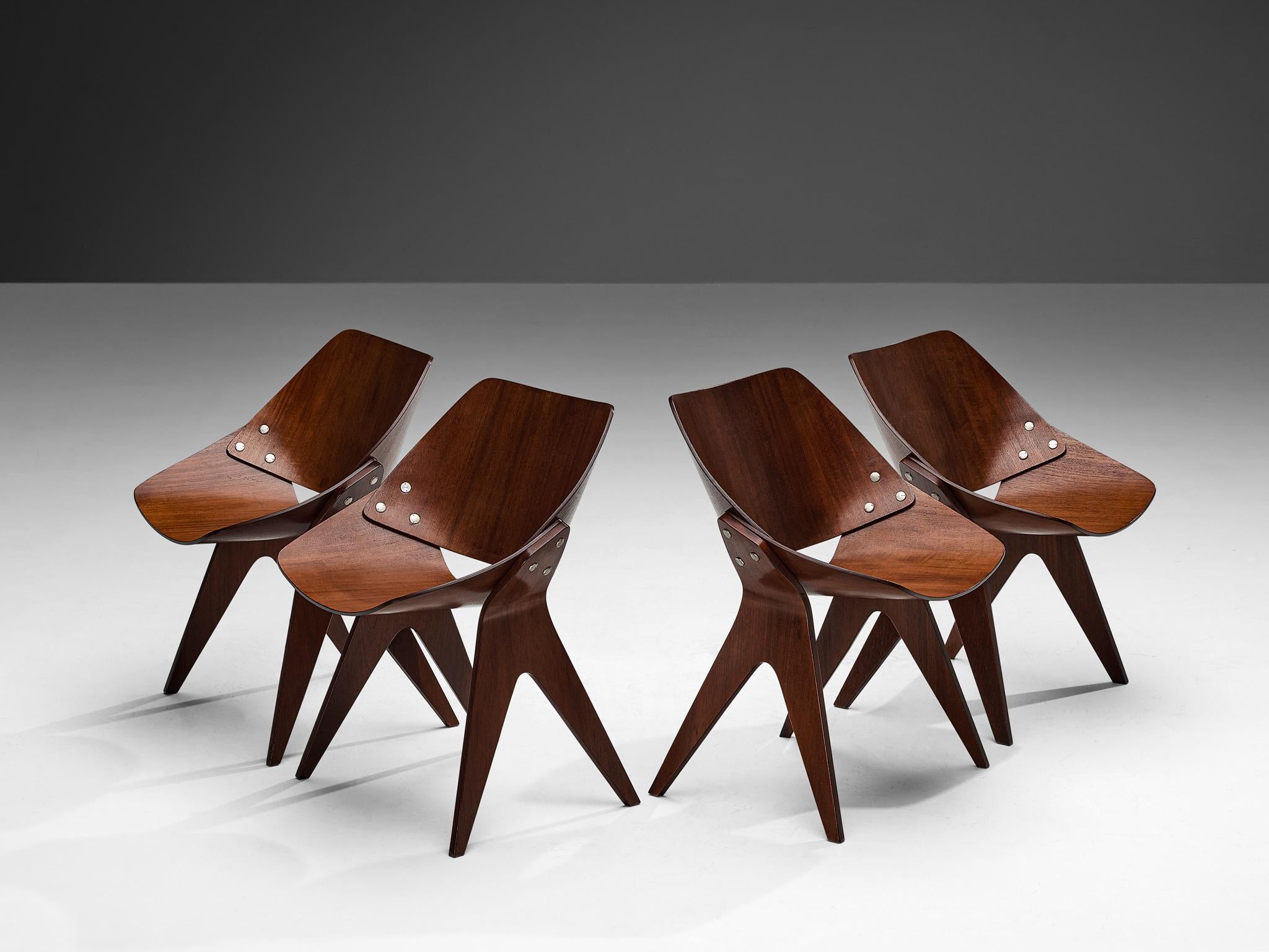 Gianni Moscatelli for Formanova Set of Four 'Bivalve 940' Dining Chairs