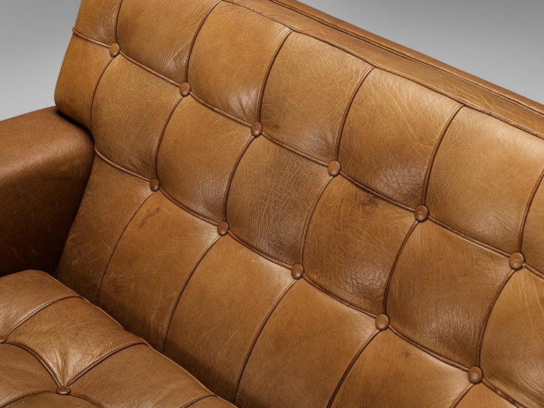 Arne Norell 'Merkur' Sofa in Cognac Leather